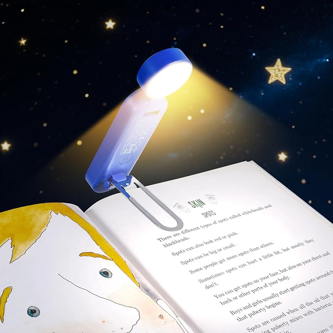 VAVOFO USB Rechargeable Book Light, Bookmark Clip on LED Reading Light | 3 Colors 9 Lighting modes clip on book light, Eye Care Glow for Bed Reading, Christmas Gift for Bookworms, Book Accesories