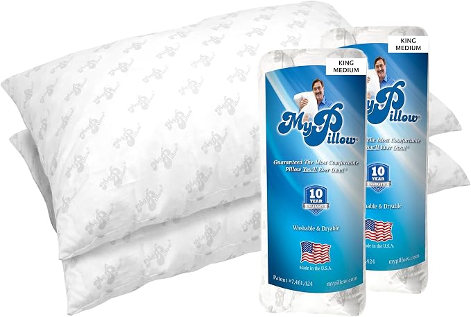 MyPillow Bedding Bed Pillows for Sleeping King Size, Set of 2, for Back, Stomach or Side Sleepers - My Pillow Classic Pillow [King, Medium]