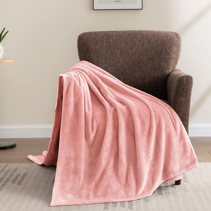 BEDELITE Fleece Blanket Soft Plush Twin Size Blanket Pink 60"x80" | Ultra Soft Fleece, Plush Microfiber, Lightweight Warmth, All Season Comfort, Fade Resistant, Machine Washable, Couch Sofa Bed