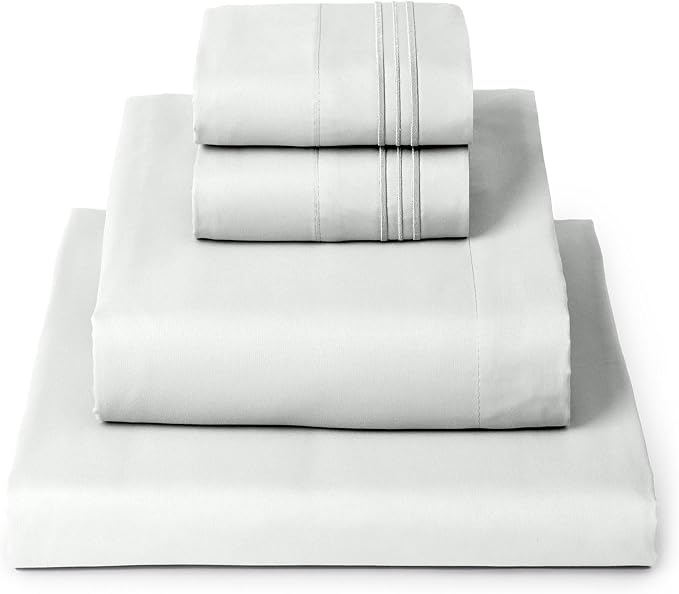 Mellanni Iconic 4-Piece, Ultra Soft Sheet Set (King, Ivory) | 10M+ Sleepers. Lab-tested: Sleeps Cool, Stays Bright, Strong, Smooth. Good Housekeeping Best Bedding, 7 yrs running.