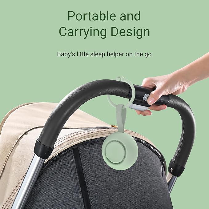 Portable Baby Sound Machine & Essentials for Babies & Kids-Mint | White Noise Machine[Timer Function][20 Soothing Sounds][15 Hours Battery Life]Travel,Registry,Gifts,Clips on Baby Stroller