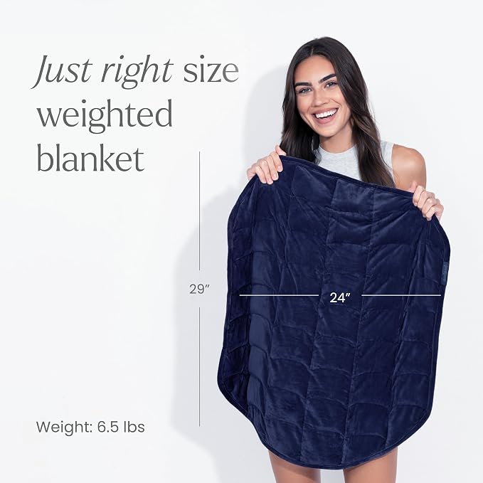nodpod Body 6.5lb Patented Compact Weighted Blanket | Perfect for Relaxation, Lounging, Napping, Sleeping & Travel, Glass Bead Filled, Machine Washable, 29" x 24", Midnight