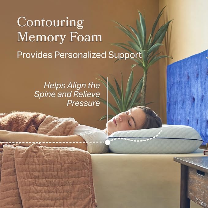 WEEKENDER Gel Memory Foam Pillow - Standard Size - 2-Pack - Medium Firm Feel - Neck & Shoulder Support - For Back & Side Sleepers - Home, Hotel, & Hospital Essentials