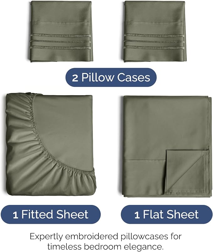Queen Size 4 Piece Sheet Set - Ultra Soft & Cooling Bed Sheets - Dark Taupe | Fits 8 Inch to 16 inch Mattress, Wrinkle Free & Fade Resistant with Deep Pockets, Breathable, Comfy Hotel Luxury Bedding