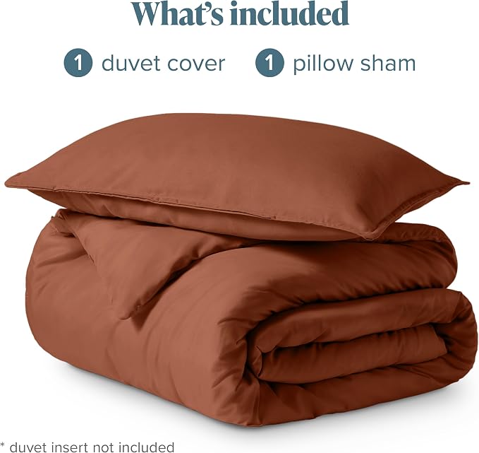 Bare Home Duvet Cover Set 1800 Ultra-Soft (Twin/Twin XL, Terracotta) | Lightweight, Cooling, Breathable, Premium 1800 Ultra-Soft, All-Season