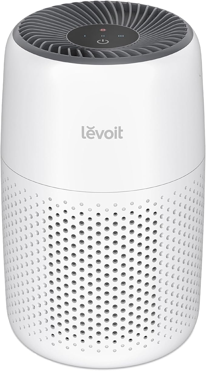 Levoit Air Purifiers for Bedroom Home Pets Dorm Room, Small Air Purifiers | Filter Cleaner with Fragrance Sponge, Filters Smoke, Allergens, Pet Dander, Odor, Dust, Office, Desktop, Core Mini-P, White