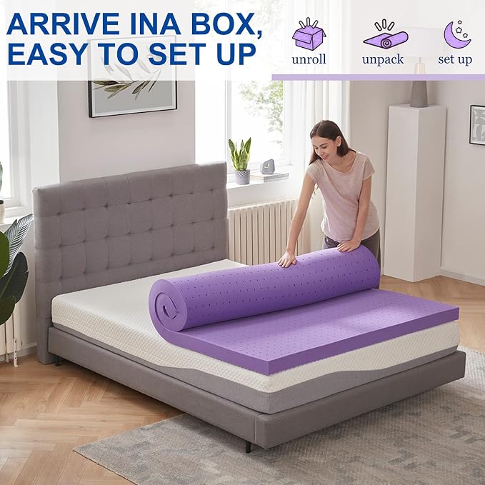 SINWEEK 3 Inch Gel Memory Foam Mattress Topper Ventilated Soft Pressure Relieve Mattress Pad, Breathable Bed Topper, CertiPUR-US Certified, California King Size | Ventilated Soft Pressure Relieve Mattress Pad, Breathable Bed Topper, CertiPUR-US Certified