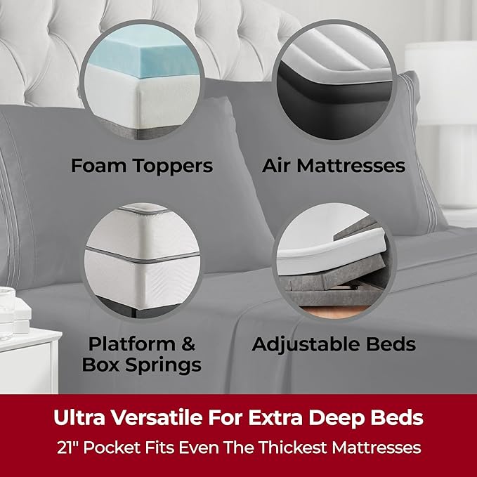 Mellanni Iconic 3-Piece, Ultra Soft Sheet Set (Twin XL, Black) | 10M+ Sleepers. Lab-tested: Sleeps Cool, Stays Bright, Strong, Smooth. Good Housekeeping Best Bedding, 7 yrs running.