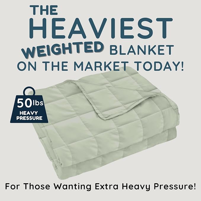HomeSmart King Size Weighted Blanket 50 lbs - The Heaviest Weighted Blanket | Fits King and California King Beds, Ultra Soft Fabric, Evenly Distributed Weight, Machine Washable, Very Heavy Blanket