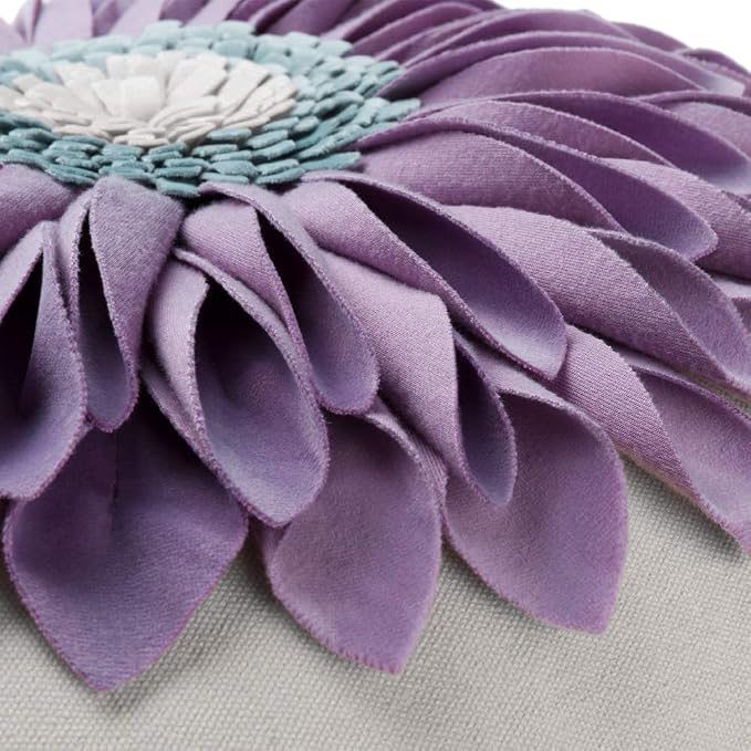 OiseauVoler Decorative Throw Pillow Cover Sunflowers Cushion Case Handmade for Home Sofa Car Bed Room Decor 18 x 18 Inch Taro Purple