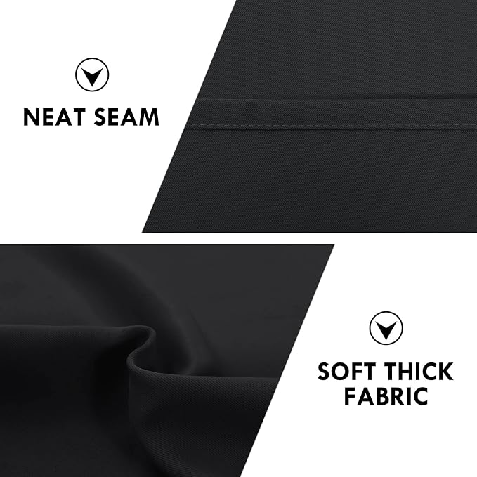 DWCN Short Blackout Curtains 52 x 36 Inch Long for Kitchen RV Bunk Black | 2 Panels Set, Kitchen Window Curtains Over Sink, Thermal Insulated, Light Blocking, Rod Pocket Drapes for Small Window
