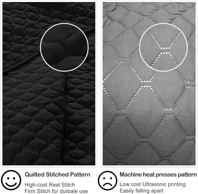HORIMOTE HOME Quilt Set King Size, Black Bedspread with Clouds Pattern, Soft Coverlet Set Lightweight Microfiber Quilted Bedspread for All Season, Includes 1 Quilt and 2 Pillow Shams