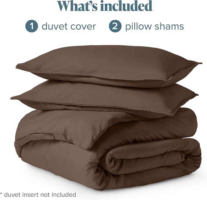 Bare Home Duvet Cover Set 1800 Ultra-Soft (California King, Cocoa) | Lightweight, Cooling, Breathable, Premium 1800 Ultra-Soft, All-Season