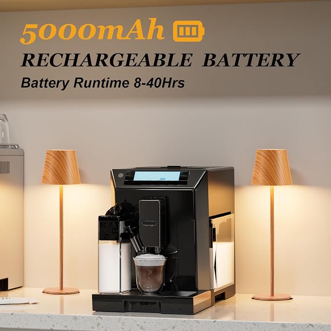 Kakanuo Wood Grain Cordless Table Lamp Rechargeable - 2 Pack 5000mAH Battery Operated Lamp for Counter, 3 Color Stepless Dimming Wireless Lamp for Dining Kitchen, Outdoor Patio, Touch Control