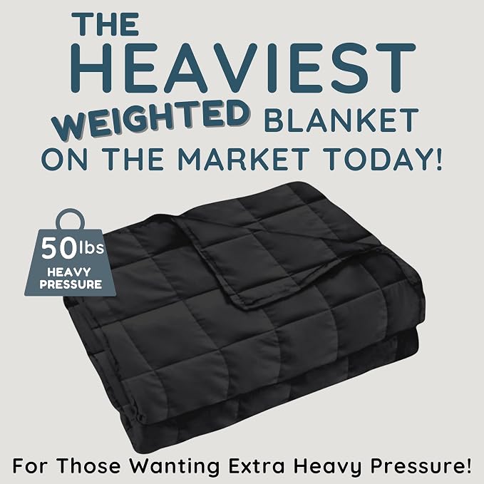 HomeSmart Weighted Blanket Queen Size 50 lb - The Heaviest Weighted Blanket | Deep Grounding Comfort, Oversized Ultra Soft Bedding, Evenly Distributed Weight, Machine Washable, Breathable Fabric