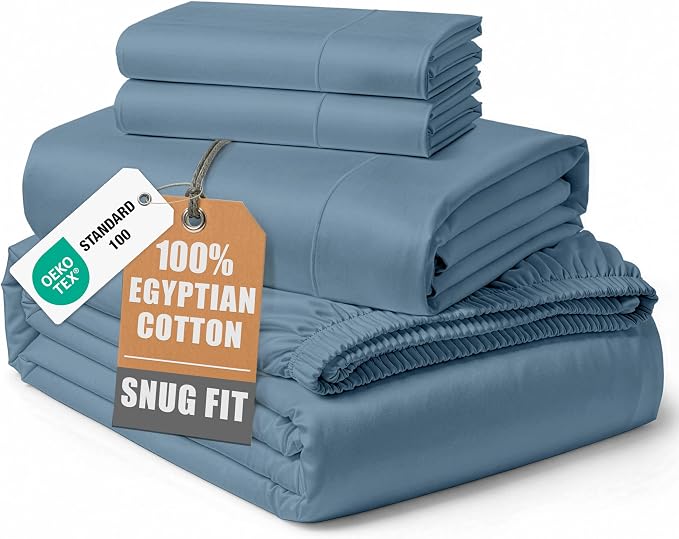 LANE LINEN Sleep Number Sheets Split Top King Sateen - Mountian Spring | King Size Deep Pocket Sheets - 4-Piece Set, For Guests And Everyday Use, For A Silky Hotel-Style Bed, Luxe Sheen