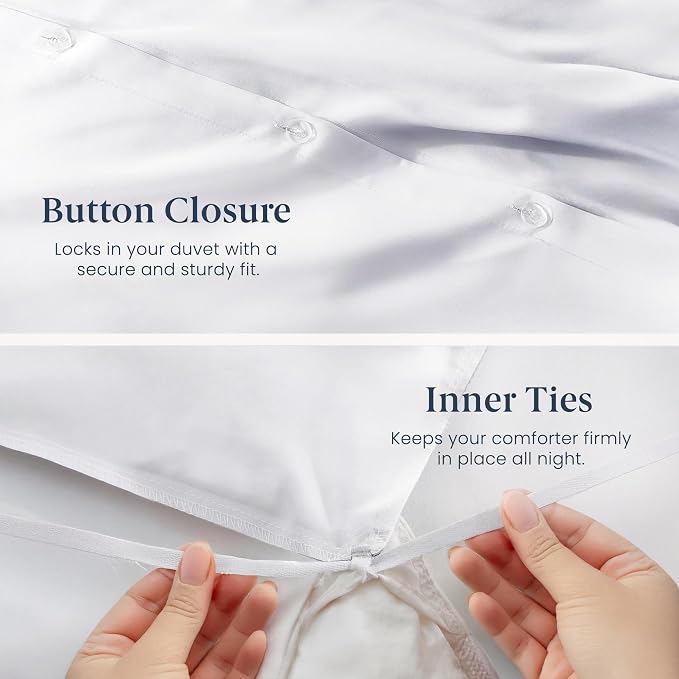 Ella Jayne Duvet Cover Queen Size (3 Pieces), 100% Cotton Percale, Full/Queen, Soft, Breathable & Lightweight, Including Duvet Cover (1 Piece) 90 x 90 Inches with 2 Pillow Shams (Silver Design) | Queen Duvet Cover | Soft Cotton Percale | 90 x 90 Inch C...