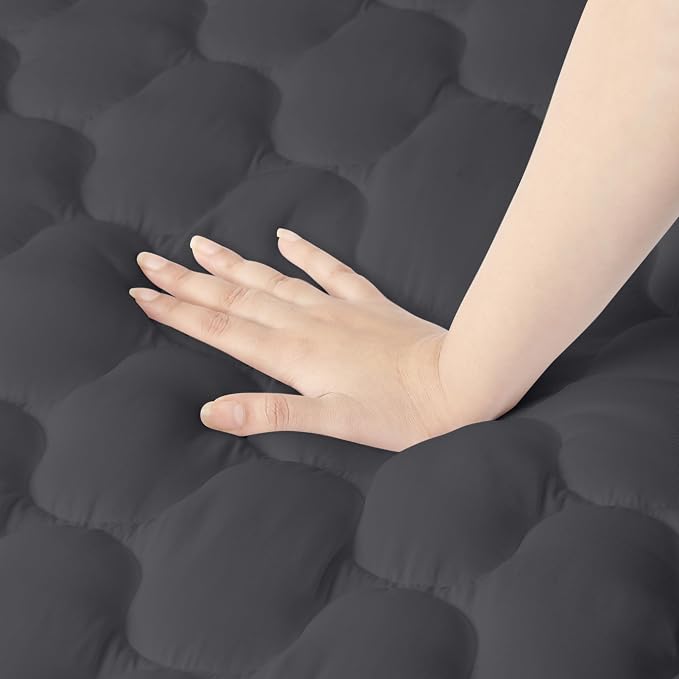 Utopia Bedding Waterproof Mattress Protector, King Mattress Pad, Quilted Fitted Cover Stretches up to 16 Inches Deep (Grey) | Deep Pockets fits upto 16" Deep, 100% Waterproof Mattress Cover Soft Breathable & Noiseless Mattress Topper by Utopia Bedding