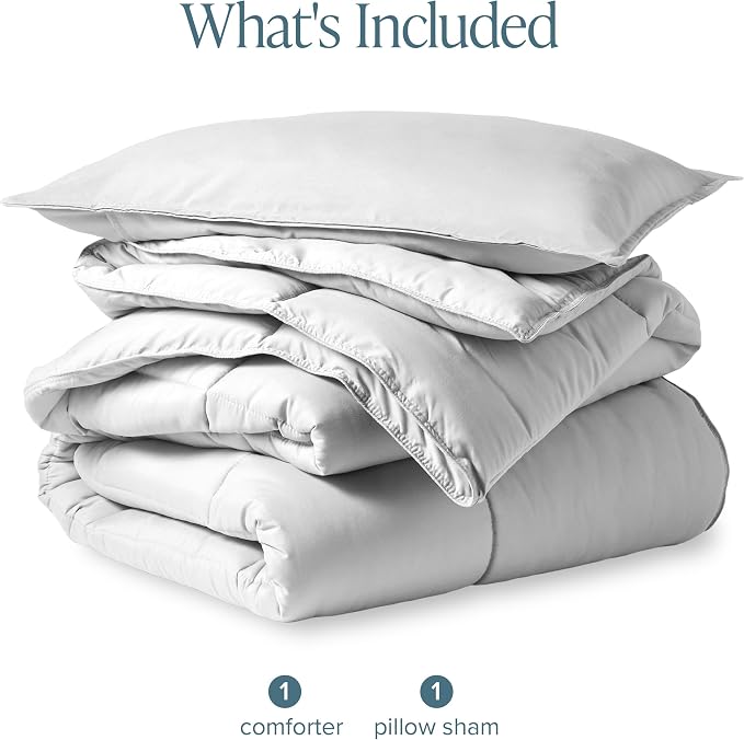 Bare Home Comforter Set - 1800 Ultra Soft (Twin/Twin XL, Cloud Grey) | All-Season, Breathable, Hypoallergenic, Premium 1800, Warm, Cozy