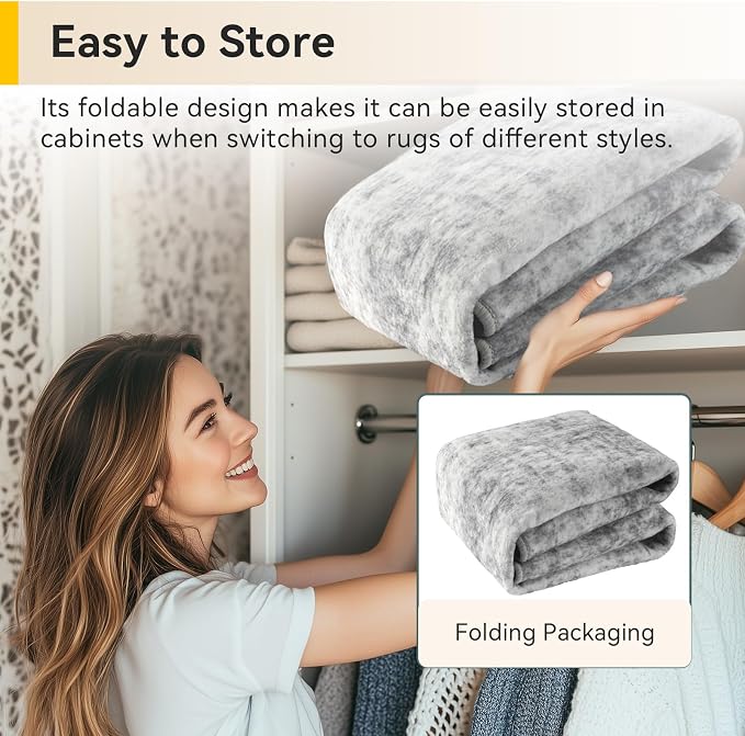RELEANY Washable 6'x9' Abstract Area Rug for Living Room Gray White | Carpet for Bedroom, Kitchen, Office, Hallway and Entryway, Printed Pattern, Non‑Slip, Soft, Stain‑Resistant, Easy to Clean