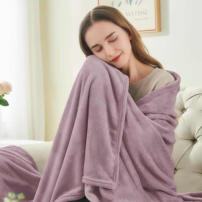 BEDELITE Fleece Blanket Soft Plush Twin Size Blanket Dusky Violet 60"x80" | Ultra Soft Fleece, Plush Microfiber, Lightweight Warmth, All Season Comfort, Fade Resistant, Machine Washable, Couch Sofa Bed
