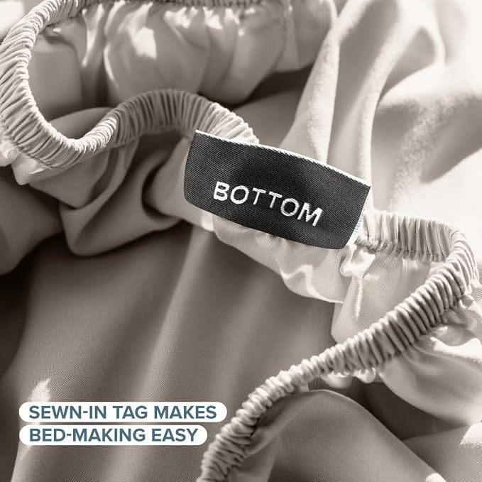 Bare Home Twin XL Sheet Set - 1800 Ultra-Soft (Twin XL, Khaki) | Deep Pockets 6 to 15 Inches, Breathable, Hypoallergenic, Hotel Luxury, Easy Fit, Soft, All-Season
