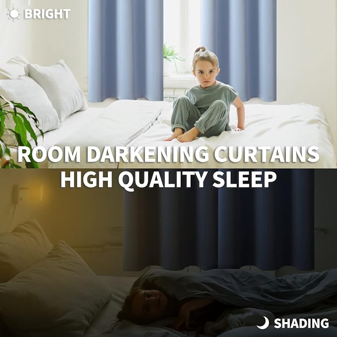 BGment Blackout Curtains for Living Room - Grommet Thermal Insulated Room Darkening Curtains for Bedroom, 2 Panels of 52 x 63 Inch, Spa Blue | Grommet Top, Light-Blocking, Sunblock, Thermal Insulated, Window Drapes for Kids Boys Room, 52x63 Inch