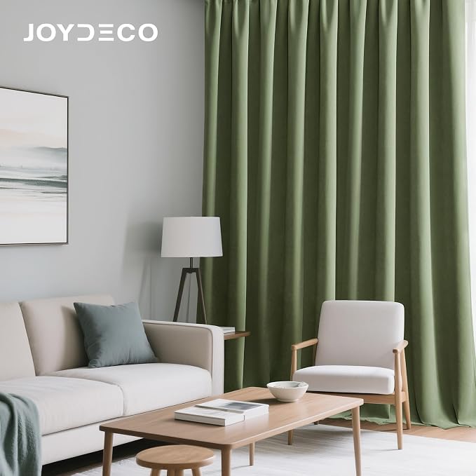 Joydeco Velvet Blackout Curtains Black Out Curtain 90 Inch Drapes | for Bedroom Living Room, Heat and Light Blocking, Thermal Insulated Luxury Heavy Duty Curtain 2 Panels Back Tab&Rod Pocket