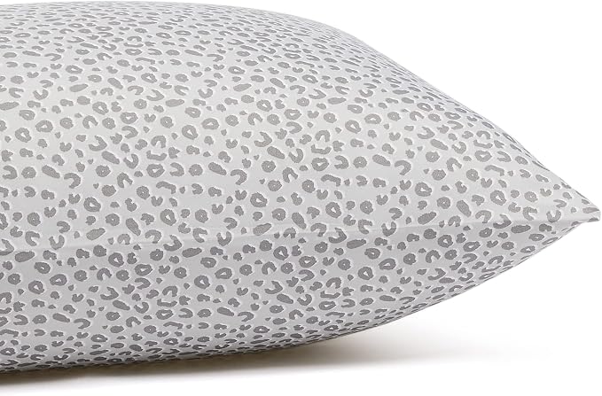 Amazon Basics Lightweight Breathable Brushed Microfiber Wrinkle Resistant 4 Piece Bed Sheet Set With 14-inch Deep Pockets - Full, Gray Cheetah, Printed