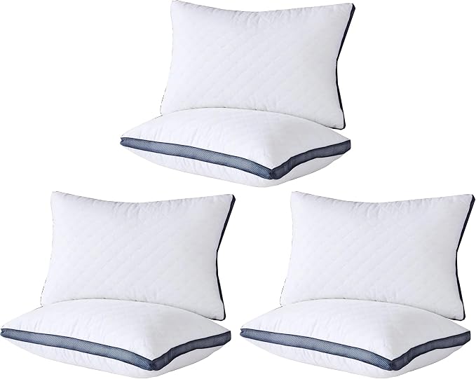 Meoflaw Pillows for Sleeping(6-Pack), Luxury Hotel Pillows Standard Size Set of 2,Bed Pillows for Side and Back Sleeper (Standard)