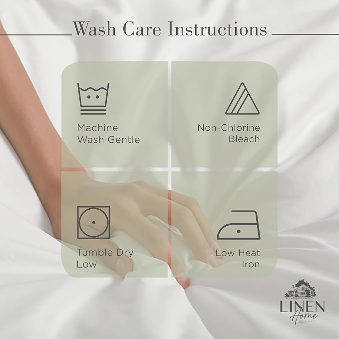 Linen Home 100% Cotton Percale Sheets Twin Size, Sage, Deep Pocket, 3 Pieces Set - 1 Flat, 1 Deep Pocket Fitted Sheet and 1 Pillowcase, Crisp Cool and Strong Bed Linen