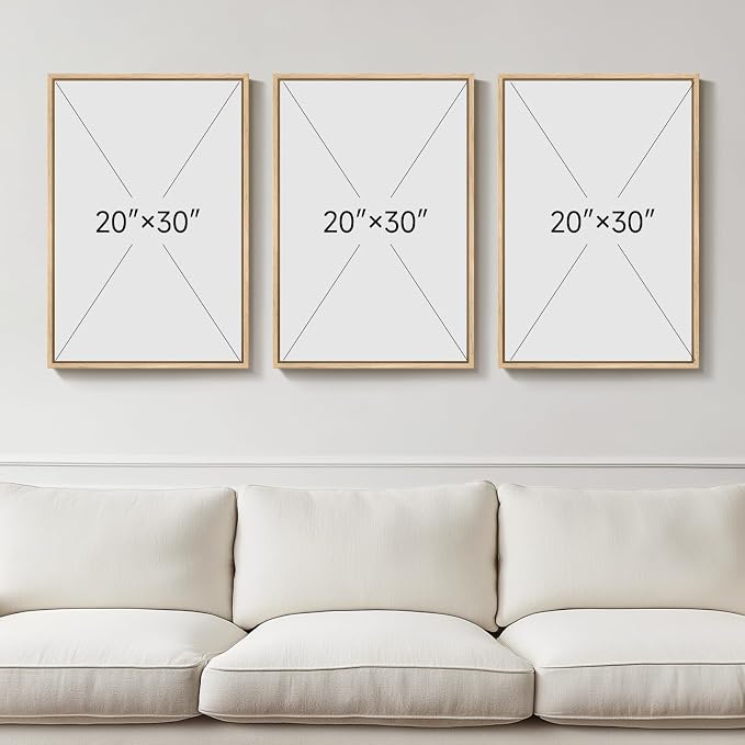 Large Framed Green and Beige Abstract Wall Art, 3 Piece Set, Each 20x30 In | Modern neutral picture, Canvas prints, Minimalist painting, Artwork for walls, Wall decor for living room dining room bedroom