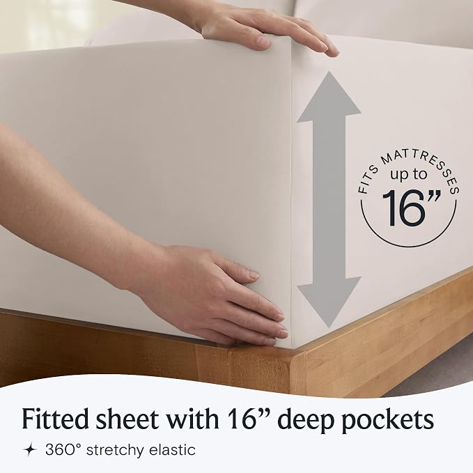 LuxClub Twin Size Sheets Set, Cooling & Soft Deep Pocket Bed Sheets, 3PC | LuxClub Silky Fitted Sheet & Pillowcase Sets, Breathable Hotel Luxury Bedding for Mattress Wrinkle Free, Linen
