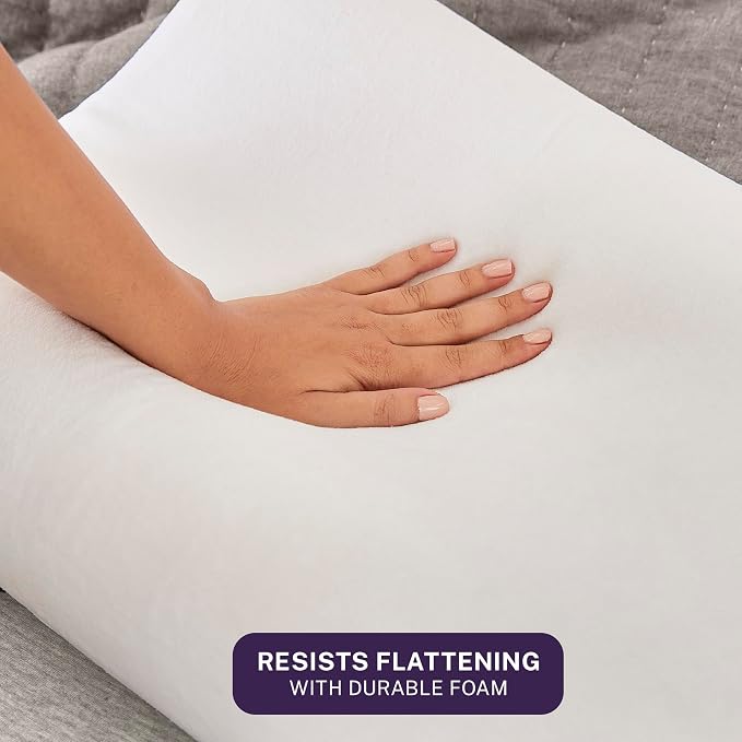 Sleep Innovations Memory Foam Contour Pillow, Queen Size, Head, Neck, and Shoulder Alignment, Side and Back Sleepers, Medium Support
