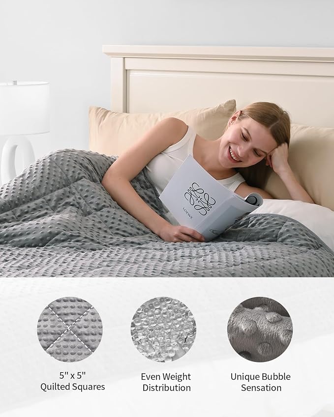 Mr. Sandman Weighted Blanket for Adults, King Size 20 lbs, 88 x 104 Inches | Cooling Soft Minky for Hot Sleepers; Machine Washable; Filled with Glass Beads; Heavy Bed Throw for Sleep; Grey