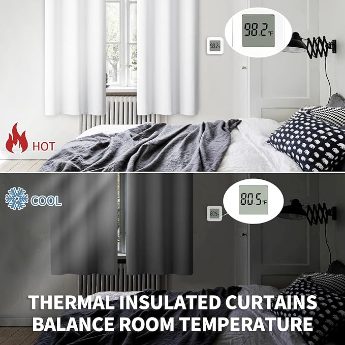 BGment Pure White Room Darkening Curtains 72 Inch for Bedroom - 2 Panels | Grommet Top, Light-Blocking, Sunblock, Thermal Insulated, Window Drapes for Kids Boys Room, 42x72 Inch