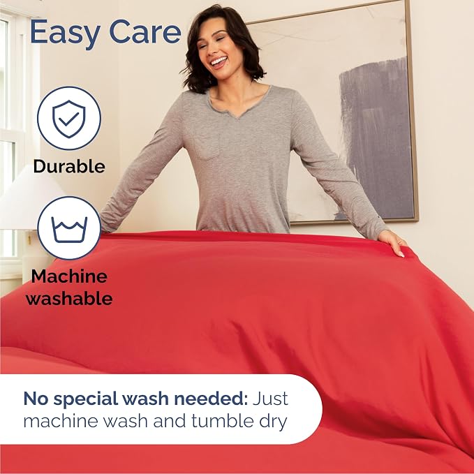 Cal King 6 Piece Bed Sheet Set - Comfy, Breathable & Cooling Sheets - Red | Ultra-Soft Hotel Luxury Bedding Set with 8-16 Inch Deep Pockets, 1 Flat & 1 Fitted Sheet & 4 Pillowcases, Wrinkle & Fade Free