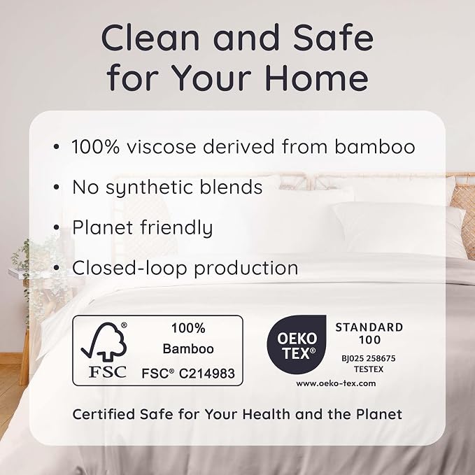 Bambaw 100% Viscose Derived from Bamboo Fitted Sheet Full Size, Cooling Fitted Sheet Full Size, 15’’ Deep Pockets, Ultra Soft Bottom Sheets Only (Sand)