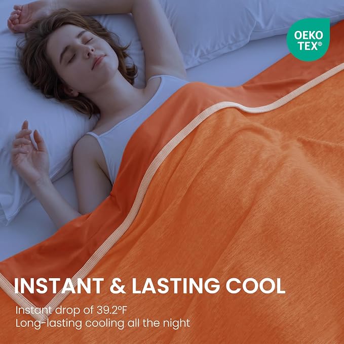 Topcee Cooling Blanket (90"x90"Queen Size) for Night Sweats Absorbs Heat to Keep Adults Cool on Warm Nights, Q-Max 0.5 Cooling Blankets for Hot Sleepers, Ultra-Cool Lightweight Blanket for Bed | Absorbs Heat Cold Summer Blanket for Night Sweats & Menop...