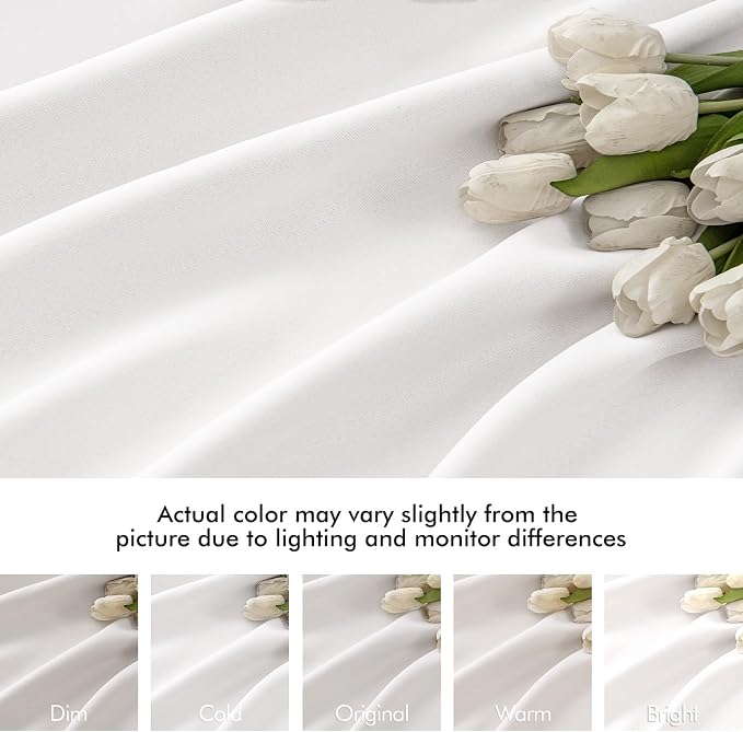 MIULEE Pure White Back Tab Blackout Curtains 52x84 Inch Length 2 Panels Set | Rod Pocket Pinch Pleated, Thermal Insulated, Room Darkening, Light Blocking, Privacy Curtains for Living Room Bedroom
