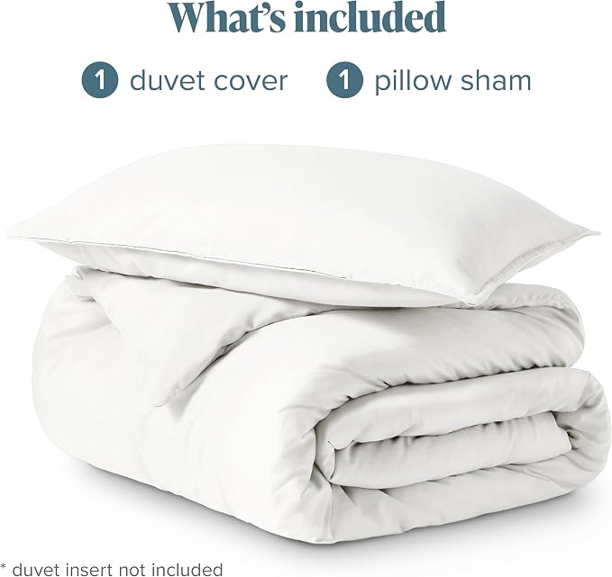 Bare Home Duvet Cover Set 1800 Ultra-Soft (Twin/Twin XL, Antique White) | Lightweight, Cooling, Breathable, Premium 1800 Ultra-Soft, All-Season