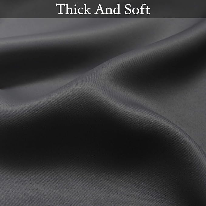 SimpleHome Ombre Black to Grey White Curtains for Living Room 52Wx63L | Room Darkening Curtains for Bedroom,Gradient Light Blocking Curtain,Thermal Insulated Grommet Window Drapes,2 Panels,63 Inch