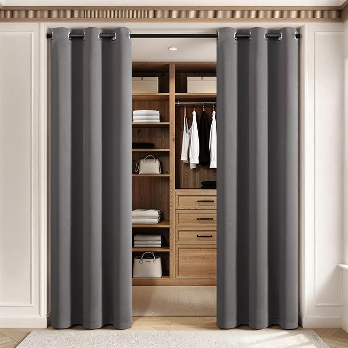 MIULEE Closet Curtain for Open Closet Without Door Grommet Top 34x80 Inches | Covers Closet, Privacy Curtains for Room Divider, Sun/Light Blocking, Quality Fabric, Doorway