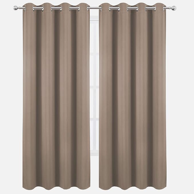 Cappuccino Thermal Blackout Curtains/52 x 84 Inch/Set of 2 Panels Room Darkening Curtains for Bedroom