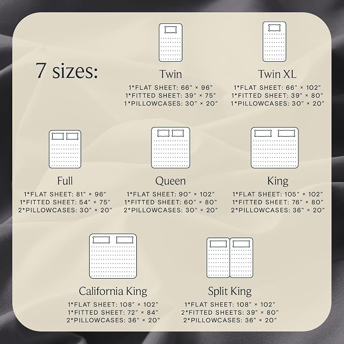 LuxClub 3 PC Twin XL Sheet Set, Deep Pockets Wrinkle Free Cooling Bed Sheets Hotel Bedding for Women, Men, Kids & Teens, Includes 1 Fitted Sheet, 1 Flat Sheet and 1 Pillowcase-Silky Soft Dark Grey | LUXCLUB Cooling Twin XL Fitted Sheet & Pillowcase Set...