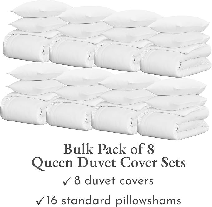 California Design Den 100% Cotton Sateen Full/Queen Duvet Cover Set, White | 3-Piece Set with 2 Pillow Shams, Backed by Good Housekeeping Seal, Button Closure & Corner Ties, 400 TC 100% Cotton Sateen