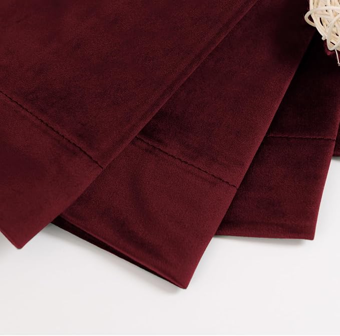 BGment Burgundy Red Velvet Blackout Curtains for Living Room, 2 Panels | Black Out Curtains 84 inch Long, Thermal Insulated, Noise Reduce, Back Tab Rod Pocket, Luxury Panels for Bedroom, 60x84 Inch