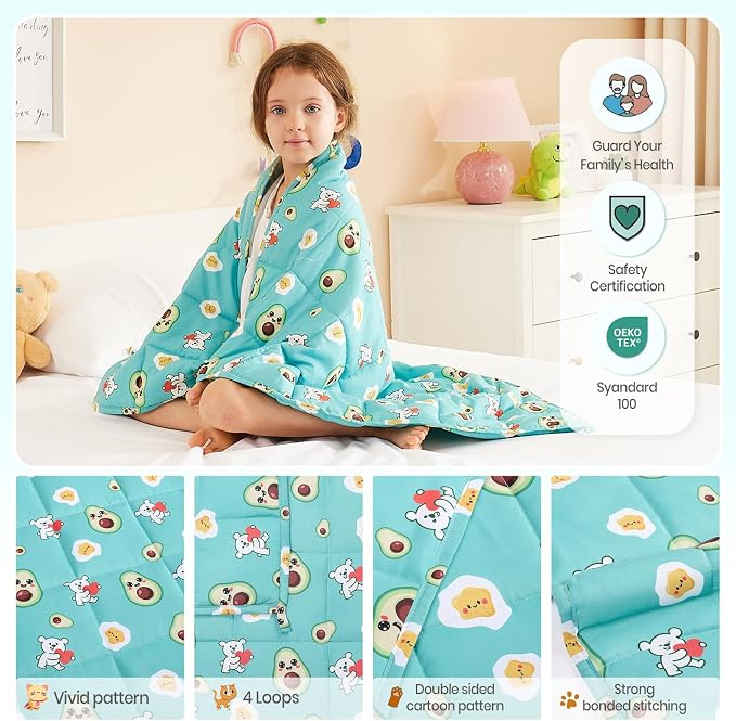 Weighted Blanket - 3 lbs Green Avocado Heavy Blanket - Small Size Breathable Lap Blanket(36"x48", 3 lbs)