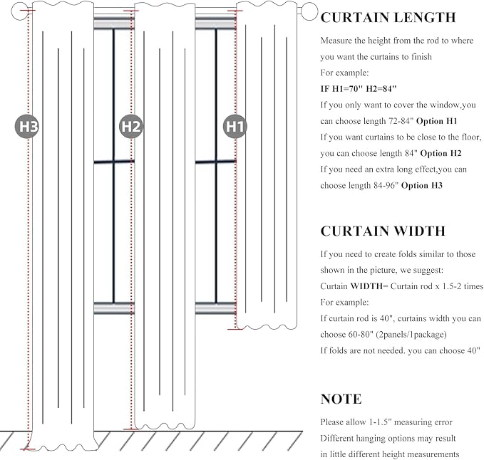 QJmydeco Pleated Curtains with Pin Hooks Linen Kitchen 45 Inch Length 2 Panels Set, Blackout Curtains with Rings Back Tab for Small Window Soundproof Heat Blocking Drapes (BeigeWhite W50 xL45)