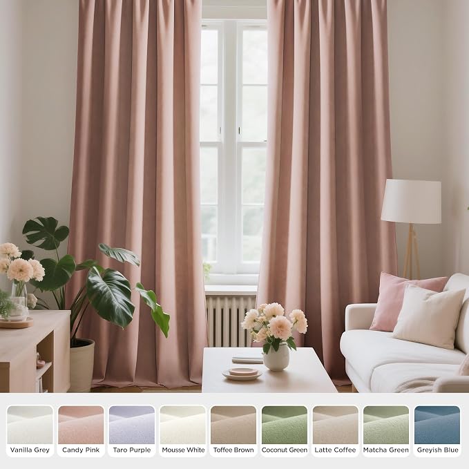Joydeco Velvet Blackout Curtains Black Out Curtain 96 Inch Drapes | for Bedroom Living Room, Heat and Light Blocking, Thermal Insulated Luxury Heavy Duty Curtain 2 Panels Rod Pocket